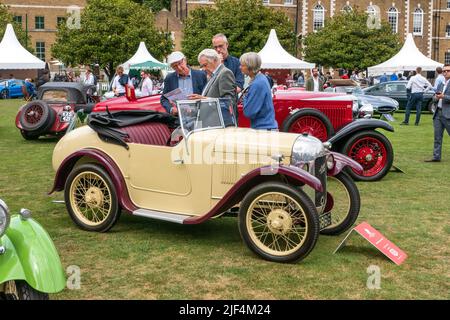1928 Austin Seven Swallow al London Concours presso l'onorevole Artillery Company nella City of London UK Foto Stock