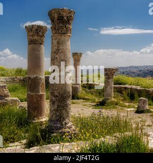 La cittadella di Amman, Amman Jabal Alqala, Jordan Amman luoghi, Aqaba. Bei posti da visitare in Giordania, luoghi antichi in Giordania جبل القلعه في عمان الاردن مكان Foto Stock