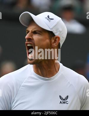 Londra, GBR. 29th giugno 2022. London Wimbledon Championships Day 3 29/06/2022 Andy Murray (GBR) seconda partita al Centre Court Credit: Roger Parker/Alamy Live News Foto Stock