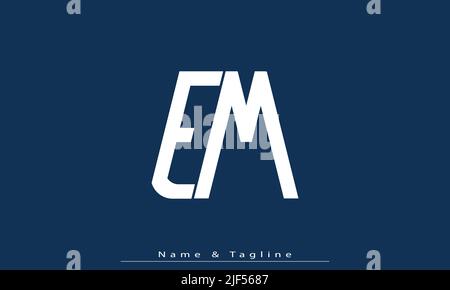 Lettere alfabetiche iniziali logo monogramma EM , ME Illustrazione Vettoriale