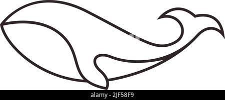 Simbolo balena disegno grafico modello vettore Illustrazione Vettoriale