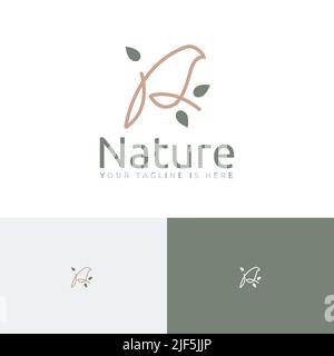 Nature Sound Little Cute Bird semplice logo astratto Illustrazione Vettoriale