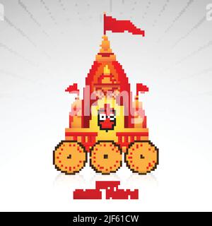 Ratha Yatra di Lord Jagannath carta celebrazione sfondo Illustrazione Vettoriale