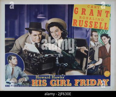 CARY GRANT e ROSALIND RUSSELL nella SUA RAGAZZA VENERDÌ 1940 regista HOWARD HAWKS dal gioco The Front Page di ben Hecht e Charles MacArthur sceneggiatura Charles Lederer Columbia Pictures Corporation Foto Stock