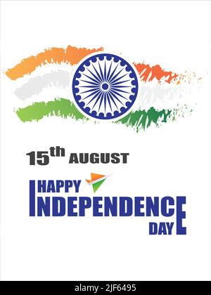 15 agosto Indian Independence Day vettore illustrazione sfondo per biglietto d'auguri e poster, banner. Illustrazione Vettoriale