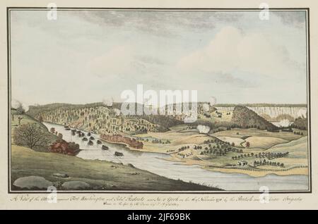 VISTA DELL'ATTACCO BRITANNICO E HESSIANO A FORT WASHINGTON, 16 NOVEMBRE 1776; DISEGNATO DAL CAPT. THOS. DAVIES. Dal libro l'iconografia di Manhattan Island, 1498-1909 compilata da fonti originali e illustrata da riproduzioni fotografiche di importanti mappe, piani, viste e documenti in collezioni pubbliche e private - Volume 6 Foto Stock