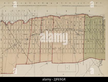 MAPPA DELLE BORSE E DELLE FATTORIE ORIGINALI del libro l'iconografia di Manhattan Island, 1498-1909 compilata da fonti originali e illustrata da riproduzioni fotografiche di importanti mappe, piani, viste e documenti in collezioni pubbliche e private - Volume 6 Foto Stock