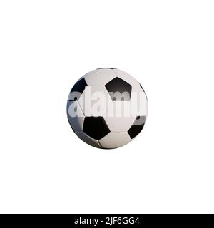 Pallone da calcio classico isolato su sfondo bianco. 3D illustrazione Foto Stock