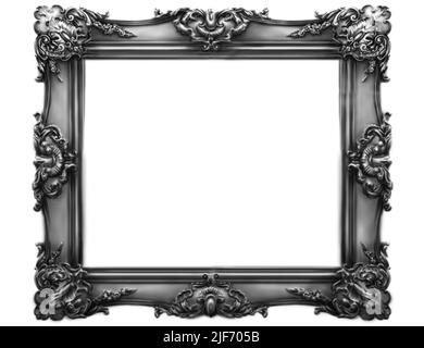 Cornice decorativa per dipinti o foto. Illustrazione artigianale con classica struttura antica. Foto Stock