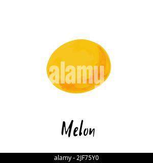 Illustrazione di un melone isolato su sfondo bianco Illustrazione Vettoriale