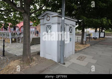 Police Box, Newhaven, Edimburgo, Scozia. REGNO UNITO Foto Stock