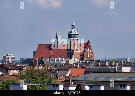 Cracovia, Polonia - Giugno 07 2019: La Basilica del Corpus Domini, situata nel quartiere Kazimierz di Kraków, Polonia, è una chiesa gotica fondata dal re CAS Foto Stock