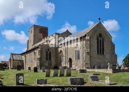 Chiesa di tutti i Santi nel villaggio di Morston. Foto Stock