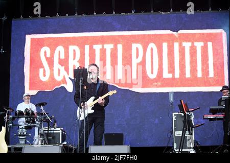 Leeds, South Yorkshire, Regno Unito. 25th giugno 2022. Green Gartside, cantante di Scriti Politti, suona al Lets Rock Leeds 80s Festival di Leeds. (Credit Image: © Robin Burns/SOPA Images via ZUMA Press Wire) Foto Stock