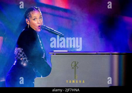 Mediolanum Forum Italia 28 Giugno 2022 Alicia Keys Live at Assago © Andrea Ripamonti / Alamy Foto Stock