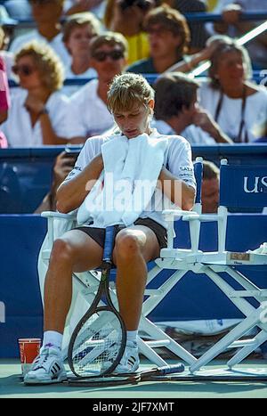 Steffi Graf (GER) in gara al US Open Tennis 1989. Foto Stock