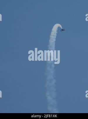 Mostra di stunt plane sul lago Washington a Seattle Foto Stock