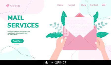 Concetto di email marketing, invio di email personalizzate, Content marketing - illustrazione vettoriale concettuale eps 10 Illustrazione Vettoriale