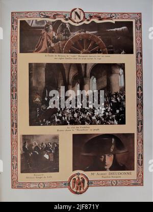 All'interno della pagina dal programma originale francese per ALBERT DIEUDONNE in NAPOLEONE Vu Par ABEL GANCE 1927 regista ABEL GANCE Cine France / Films Abel Gance / Isepa - Wengeroff Film GmbH / Pathe Consortium Cinema / Societi Westi / Societe generale des films Foto Stock