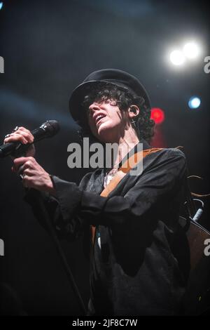 LP spettacolo al Festival Jardins de Pedralbes, Barcellona, 28 giugno 2022. Fotografo: ALE Espaliat Foto Stock