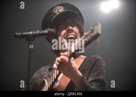 LP spettacolo al Festival Jardins de Pedralbes, Barcellona, 28 giugno 2022. Fotografo: ALE Espaliat Foto Stock