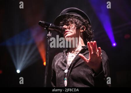 LP spettacolo al Festival Jardins de Pedralbes, Barcellona, 28 giugno 2022. Fotografo: ALE Espaliat Foto Stock