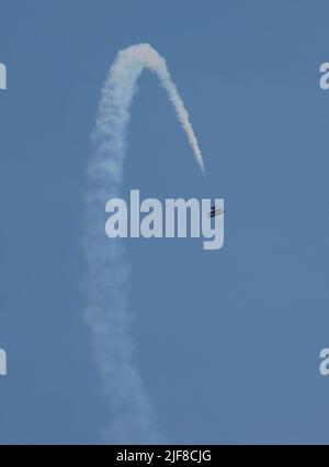 Mostra di stunt plane sul lago Washington a Seattle Foto Stock