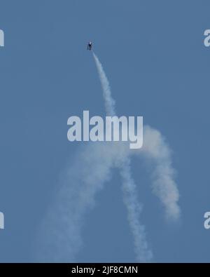 Mostra di stunt plane sul lago Washington a Seattle Foto Stock