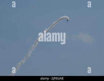 Mostra di stunt plane sul lago Washington a Seattle Foto Stock