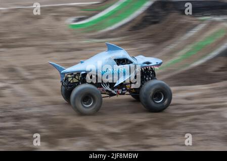 Monster Jam London 2022, Monster Truck show, Olympic Stadium London, Regno Unito Foto Stock