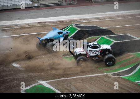 Monster Jam London 2022, Monster Truck show, Olympic Stadium London, Regno Unito Foto Stock