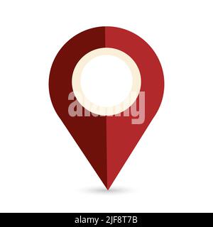 Pin mappe rosse. Icona della mappa della posizione. Perno di posizionamento. Vettore icona PIN Illustrazione Vettoriale