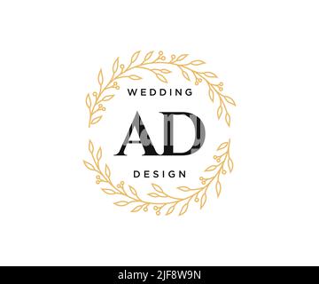 PUBBLICITÀ iniziali lettera matrimonio monogramma collezione loghi, disegnati a mano moderni minimalistici e modelli floreali per carte di invito, Salva la data, elegante Illustrazione Vettoriale