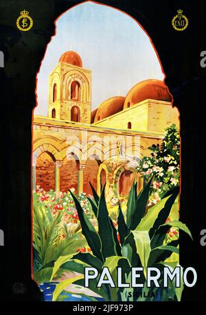 Palermo (Sicilia). Artista sconosciuto. Poster pubblicato nel 1920s in Italia. Foto Stock