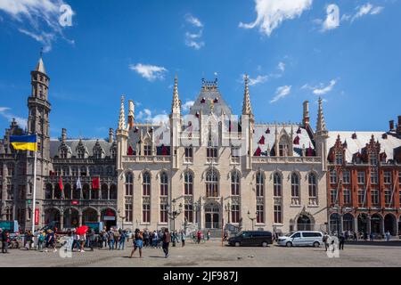 Il Tribunale Provinciale in Piazza del mercato. Bruges. Belgio. Foto Stock