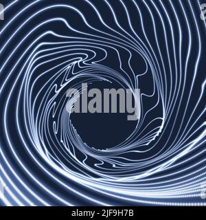 Spazio vortex. Buco nero costituito da particelle volanti. Abstract Background. 3D illustrazione vettoriale. Illustrazione Vettoriale