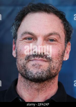 Beverly Hills, Stati Uniti. 30th giugno 2022. BEVERLY HILLS, LOS ANGELES, CALIFORNIA, USA - 30 GIUGNO: L'attore americano Brian Austin Green arriva al Los Angeles Premiere di Vertical Entertainment 'Last the Night' tenuto al fine Arts Theatre il 30 giugno 2022 a Los Angeles, California, Stati Uniti. (Foto di Xavier Collin/Image Press Agency) Credit: Image Press Agency/Alamy Live News Foto Stock