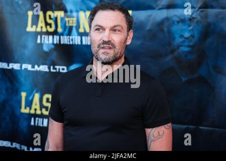 Beverly Hills, Stati Uniti. 30th giugno 2022. BEVERLY HILLS, LOS ANGELES, CALIFORNIA, USA - 30 GIUGNO: L'attore americano Brian Austin Green arriva al Los Angeles Premiere di Vertical Entertainment 'Last the Night' tenuto al fine Arts Theatre il 30 giugno 2022 a Los Angeles, California, Stati Uniti. (Foto di Xavier Collin/Image Press Agency) Credit: Image Press Agency/Alamy Live News Foto Stock