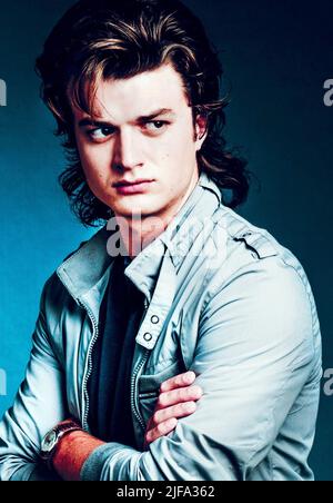 JOE KEERY in STRANGER THINGS (2016), diretto da MATT DUFFER e ROSS DUFFER. Credit: 21 GIRI ENT/MONKEY MASSACRO / Album Foto Stock