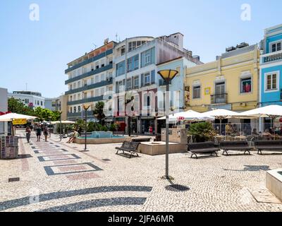 Piazza della Repubblica Promenade, Lagos, Algarve, Portogallo Foto Stock