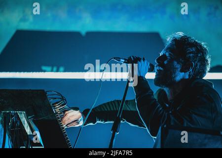 Roskilde, Danimarca. 01st luglio 2022. Il duo francese The Blaze si esibisce in un concerto dal vivo durante il festival di musica danese Roskilde Festival 2022 a Roskilde. (Photo Credit: Gonzales Photo/Alamy Live News Foto Stock