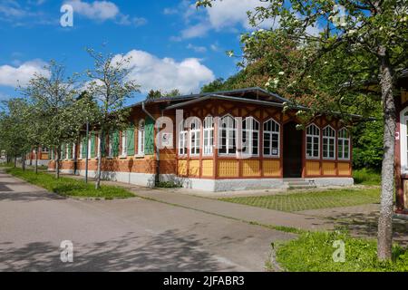 Albut, Altes Lager, parte dell'ex area militare di formazione Muensingen, ex complesso militare e caserma, uffici ufficiali Foto Stock