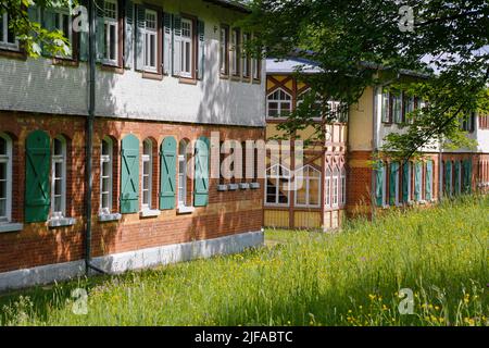 Albut, Altes Lager, parte dell'ex area militare di formazione Muensingen, ex complesso militare e caserma, uffici ufficiali Foto Stock