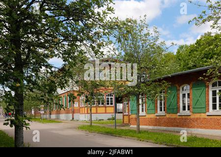 Albut, Altes Lager, parte dell'ex area militare di formazione Muensingen, ex complesso militare e caserma, uffici ufficiali Foto Stock