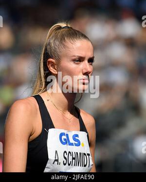 Alica SCHMIDT (SCC Berlin/ 3rd Place) finale femminile 400m il 26th giugno 2022 Campionato tedesco di atletica leggera 2022, dal 25th giugno. - 06/26/2022 a Berlino/Germania. ÃÂ Foto Stock