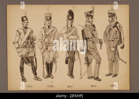 Il poster con uniforme per Livgardet a cavallo per gli anni 1770-1820, progettato da Einar von Strokirch. Appartiene all'archivio dell'Armemuseum Foto Stock