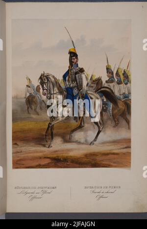 Presidente con uniforme per ufficiale a Livgardet a cavallo. Incluso nella collezione di poster DAS Europäische Heer in Characteristisken Group: Scweden, pubblicato da Eckert und Monten intorno al 1840. Appartiene al Museo dell'Esercito Foto Stock