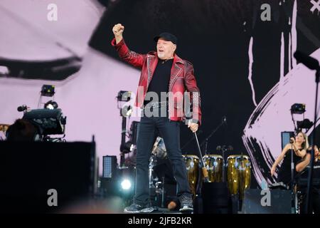 Vasco Rossi si esibisce dal vivo allo Stadio di Torino. (Foto di Bruno Brizzi/Pacific Press) Foto Stock