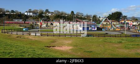 Camping pullman e parco divertimenti a Dawlish Warren, South Devon. Foto Stock