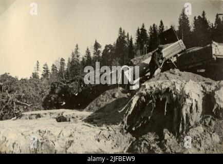 Studieresa Med General Alm fino alla Finlandia 1st-12th Mars 1939. Tipp vid Hiidenvesi. Foto Stock